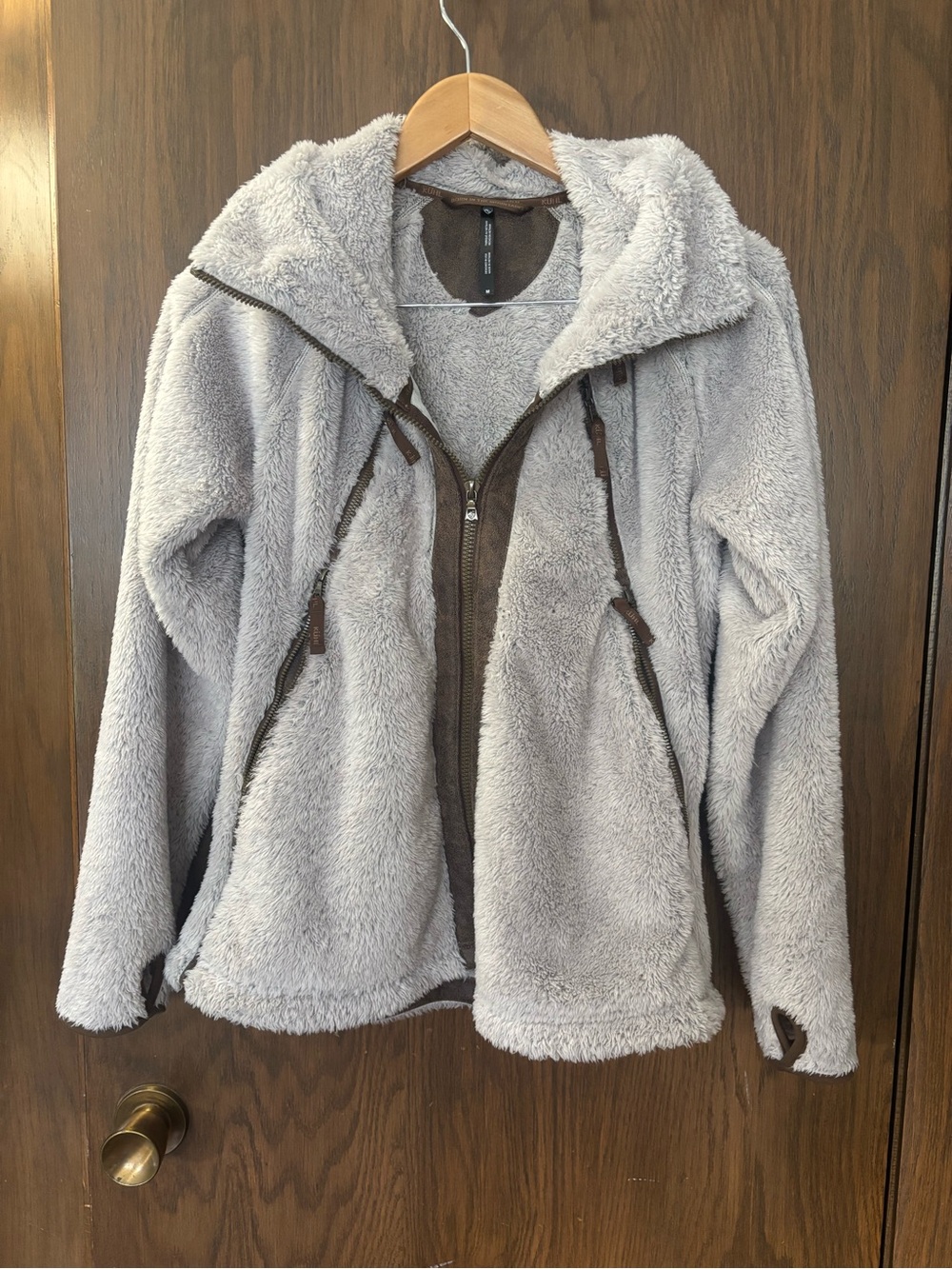 Kuhl Flight Full Zip Hooded Gray Fleece Jacket